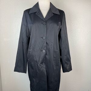 Weatherproof Black Light Button Down  Overcoat Size M EUC
